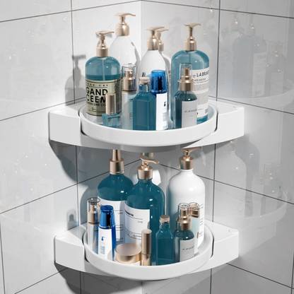 Le Daizy Corner Shower Caddy Plastic Bathroom Organizer Rotating Bathroom Shelf Plastic Wall Shelf