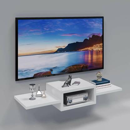 classiconline Wooden Wall Mount Tv Set Up Box Stand MDF (Medium Density Fiber) Wall Shelf