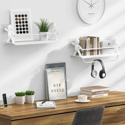 SJK Self Adhesive Multi-Purpose Wall Hanging Humanoid floating Shelf 1.785 Plastic Wall Shelf
