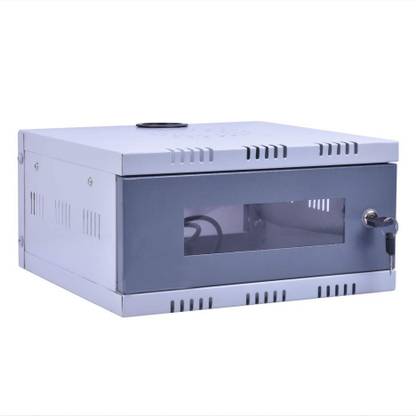 IMPULSE High Grade CCTV/DVR / NVR Cabinet Box/DVR Rack Wall Mount with Lock/Network Rack/Server Rack with Power Socket - 1U Iron Wall Shelf
