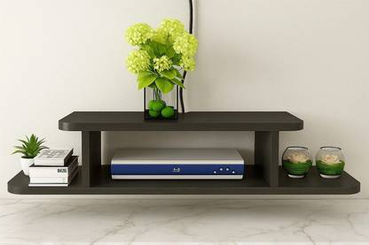 Remarkable Wall Mount Set Top Box Stand for WiFi Router, Speakers & Game Console Wooden Wall Shelf