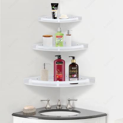 RBS Unbreakable Plastic Corner Shelf Set / Bathroom Corner Shelf Plastic Wall Shelf