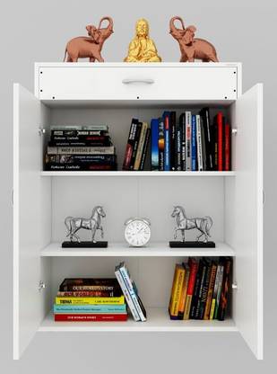 Captiver Almari Draw Channel White | Multipurpose Wall Mounted Storage Cabinet for Home Wooden Wall Shelf