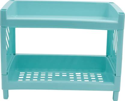 GALOOF 2 shelves small size Multipurpose Rack Stand for office kitchen bathroom Plastic Wall Shelf