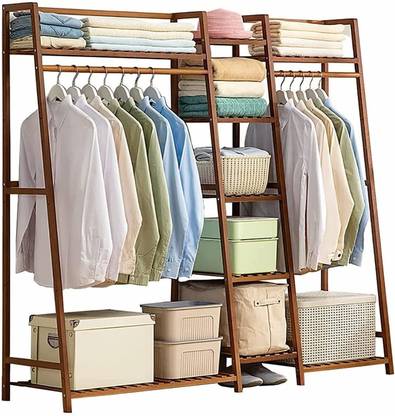 HOUSE OF QUIRK 9 Storage Shelves (Brown, 160 * 40 * 140cm)-DIY Wooden Wall Shelf