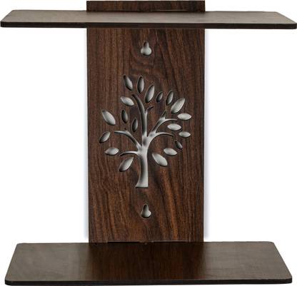 Gojeeva Engineered Wood Dark Brown Tree Pattern Wall Shelve Storage for Home Décor Wooden Wall Shelf
