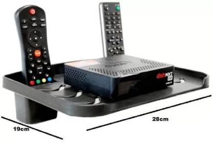 onum Set Top Box Stand Remote Holder Wall Mount Shelf DTH Stand forWi-Fi Router Stand Plastic Wall Shelf