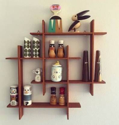 Eco Handicrafts Beautiful floating wall shelf Wooden Wall Shelf (Number of Shelves - 1, Brown) Wooden Wall Shelf