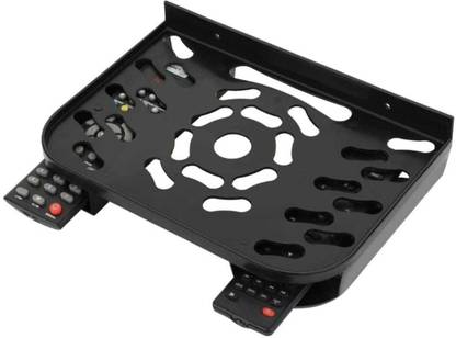 Sorath Wall Mount Plastic Shelf For TV Set Top Box, DTH Stand with Double Remote Holder Plastic Wall Shelf