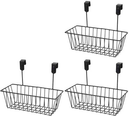 GESCHIR MultiPurpose Hanging Door Basket Door Organizer | Basket Rack |Hanging Organizer Iron Wall Shelf