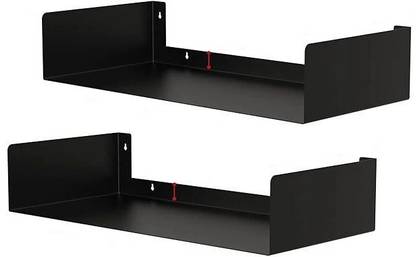 AMEXTRON Heavy Duty Wall Mount Metal U Shape Shelf Book CD DVD Storage Display Bookcase Iron Wall Shelf