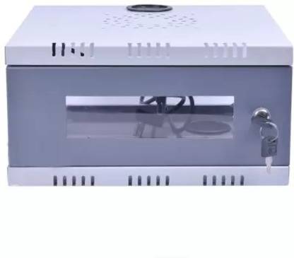 Planet info DVR Rack 1U CCTV/DVR/NVR Cabinet Box Wall Mount with Lock/Server Rack-Foldable Iron, Glass Wall Shelf