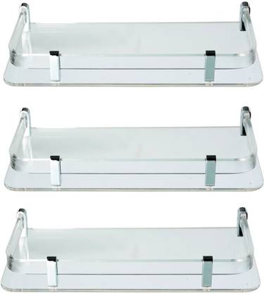 STIMULUS Stimulus Bathroom Corner Shelf | Multipurpose Rack – 5x12 inch (12.5x30 cm) Acrylic Wall Shelf