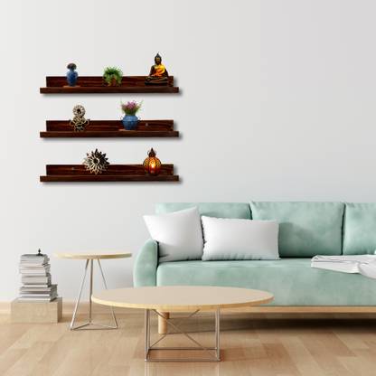 Timberz Wooden Floating Wall Mounted Shelves, Storage Shelf for L