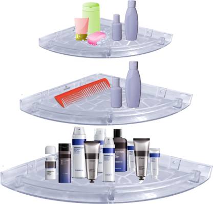 PETRO Shakti Corner Set Finish: Modern Design with Textured Flair Plastic Wall Shelf