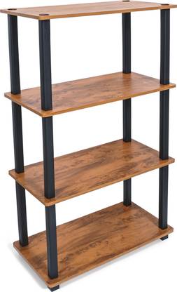Livzing 4Tier DIY Turn N Tube Multipurpose Rack Kitchen Storage Organizer Wooden Wall Shelf