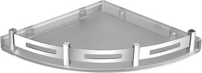 Impulse by Plantex Unbreakable ABS Plastic Multipurpose Corner Shelf (Transparent) Plastic Wall Shelf