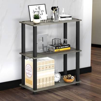 Plantex 3 Tier Storage Rack/Multipurpose Shelf (Gray,Engineered) Wooden Wall Shelf