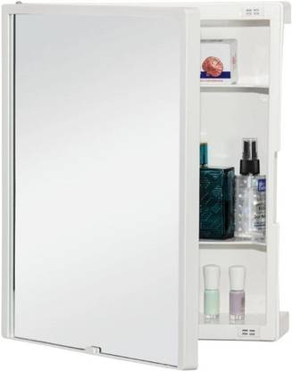 Well Set Strong and Heavy Rich Look Storage Cabinet with Mirror Plastic Wall Shelf