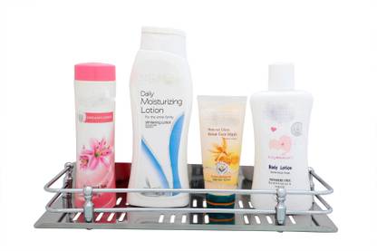 nimd beautic Stainless Steel Multipurpose Shelf Rack Stand for Bathroom kitchen Accessories Stainless Steel Wall Shelf