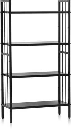 Livzing 4 Tier Height Adjustable Bookshelf for Home Library Cast Iron Wall Shelf