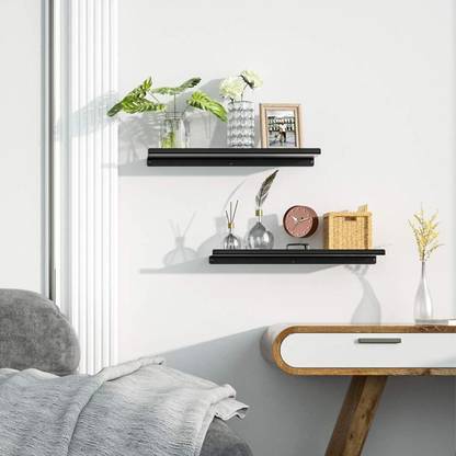 organizemee Wi-Fi Camera Stand Corner Floating Shelf for Living Room & Bedroom Cast Iron Wall Shelf