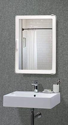 PGen Medium (Size: 12x16x4 Inch) Virgin Plastic Bathroom Mirror Storage Basin Cabinet Plastic Wall Shelf