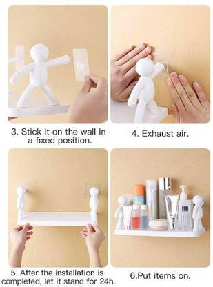PAGALY Bathroom Storage Rack Floating Wall Ledge Shelf Simple Wall Mounted