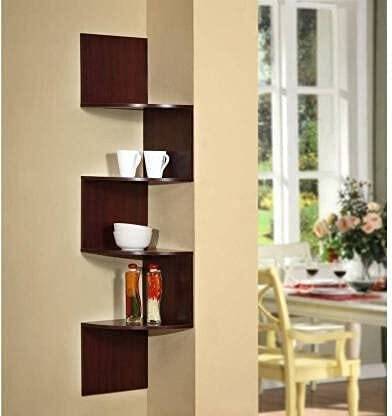 FUTURE GENERATION V GROUP Corner shelf for living room wooden MDF (Medium Density Fiber) Wall Shelf