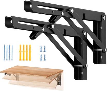 TROVEXX Metal Collapsible Folding Shelf Bracket for Workbench Folding Table 30cm Stainless Steel Wall Shelf