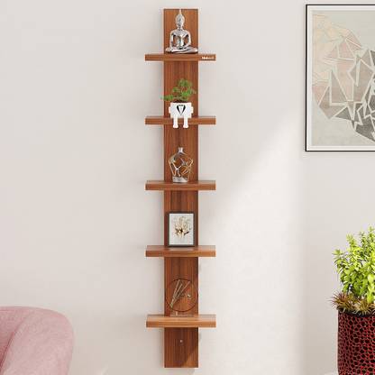 BLUEWUD Louis Wall Décor Floating Shelf Display Rack For Living Room Particle Board Wall Shelf