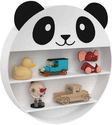 DecorGlance Panda Shape Kids Wall Storage Shelves Wooden Wall Shelf