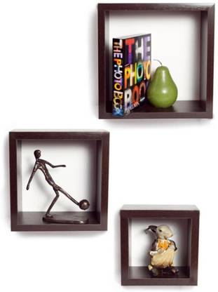 SIWOZ square Wall Shelf Beautiful Floating Wall Racks Shelves Living & Bed Room Decor MDF (Medium Density Fiber) Wall Shelf