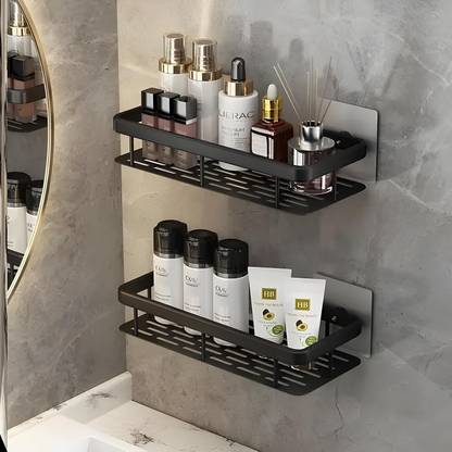 Homemet Wall Mounted bathroom Shelf/Rack/Storage Organizer for bathroom Wall Shelf Plastic Wall Shelf