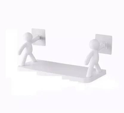 SJK Self Adhesive Multi-Purpose Wall Hanging Humanoid floating Shelf 2*0.268 Plastic Wall Shelf