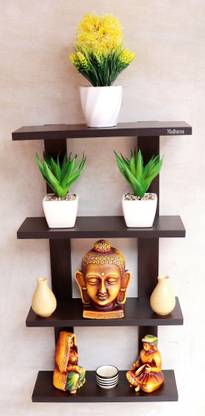 Madhuran Altair Shelves Wenge Particle Board Wall Shelf