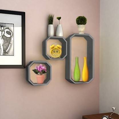 RAG SOLUTION Octagon Wall Shelf HOS A1 Wooden Wall Shelf
