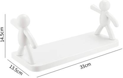 Armaan PACK OF 2 Wall Mounted Shelf, Bathroom Shelf Organizer A5.786 Plastic Wall Shelf