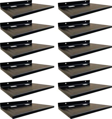 ShelfKing 21x28 CM Metal Stylish Set Top Box For Television (Pack Of 12) Steel Wall Shelf