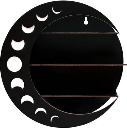 kirfiz Moon Shelf, Wall Hanging or Free Standing | Moon Phase | Half Moon Gift Wooden Wall Shelf