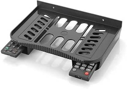 iSTAR Wall Shelf Router Stand Set top Box Stand Shelves Remote Holder Plastic (Black) Plastic Wall Shelf