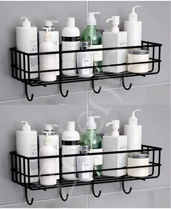 Zolento Zolento GI Self-Adhesive Wall Shelves for Bathroom Organizer/ Storage/ Rack Iron Wall Shelf