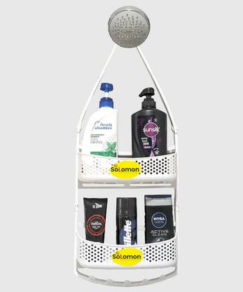 Solomon ™ Premium Quality 2 Layer Bathroom Shower Shelve Hanging Shower Caddy Rack For Shampoo | Conditioner | Soap | Body Wash | Plastic Wall Shelf | Shelve Plastic Wall Shelf Plastic Wall Shelf
