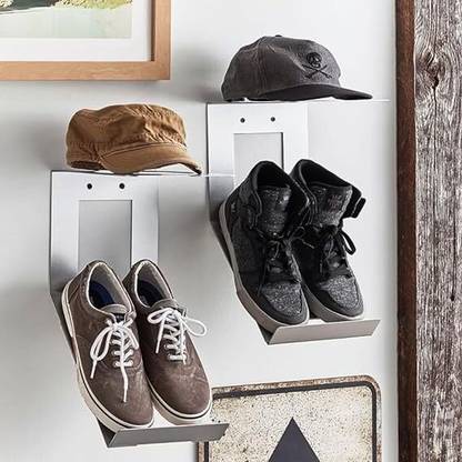 Indian Decor Wall Mounted Shoe Rack/Metal Shoe Rack/Shoe and HAT Metal Wall Organizer Iron Wall Shelf