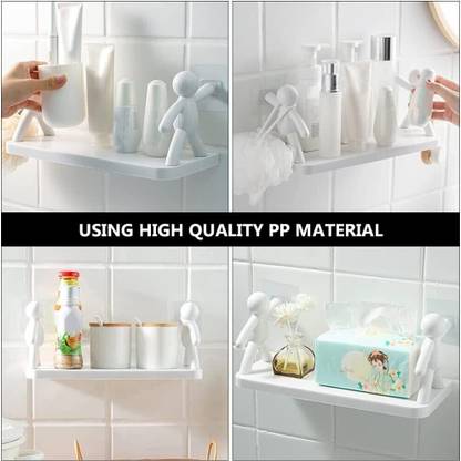 SJK Self Adhesive Multi-Purpose Wall Hanging Humanoid floating Shelf 1.2749 Plastic Wall Shelf