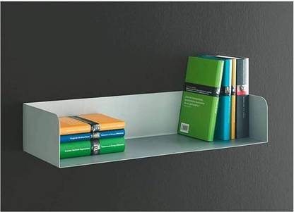 Indian Decor 28788 Floating Book Shelf, Book case, Metal Book Shelf, Library Shelf Stainless Steel Wall Shelf