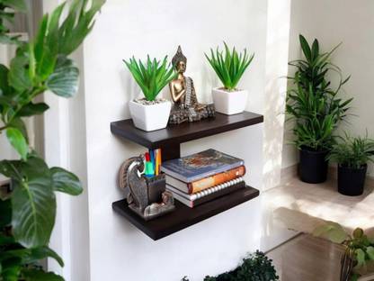 ALTRR Rustic Pallet Wood Wall Shelf for Eco-Friendly Homes Wooden Wall Shelf