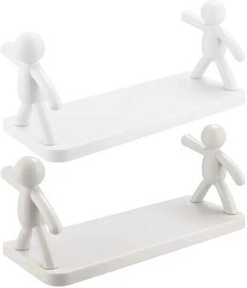 SJK Self Adhesive Multi-Purpose Wall Hanging Humanoid floating Shelf 1.2810 Plastic Wall Shelf