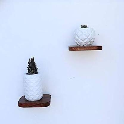 carpentray Carpentray Square Floating Shelf, Small Plant Wall Shelf, Shelves for Wall Wooden Wall Shelf