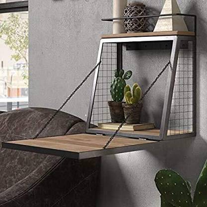 Indian Decor 29250 Metal Bar Floating Shelf, Bar Cabinet, Bar Shelf Wooden Wall Shelf